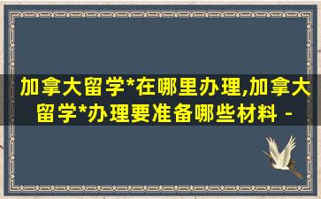 加拿大留学*
在哪里办理,加拿大留学*
办理要准备哪些材料 - 新航道前程留学